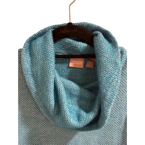 👗 2/$30 👗 Chico's Two-tone Long Sleeve Cowl Neck Sweater sz XL - Picture 3 of 7